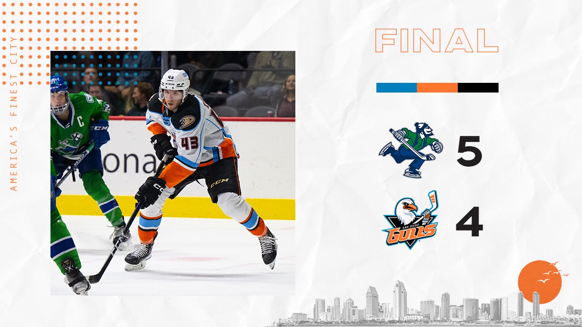 Brouillard Sets Career High, Gulls Lose 5-4 To Canucks | San Diego Gulls