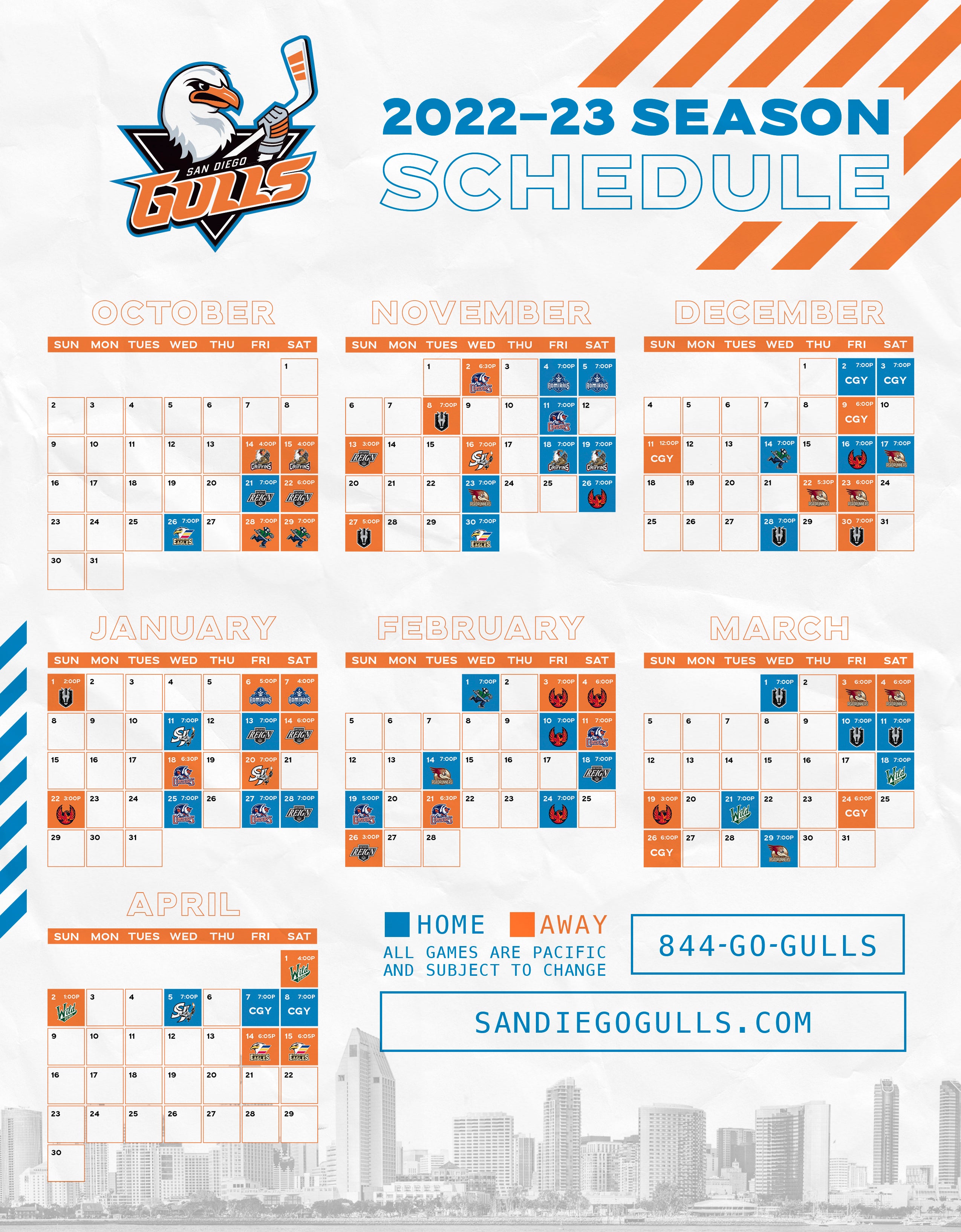 Printable Schedule | San Diego Gulls