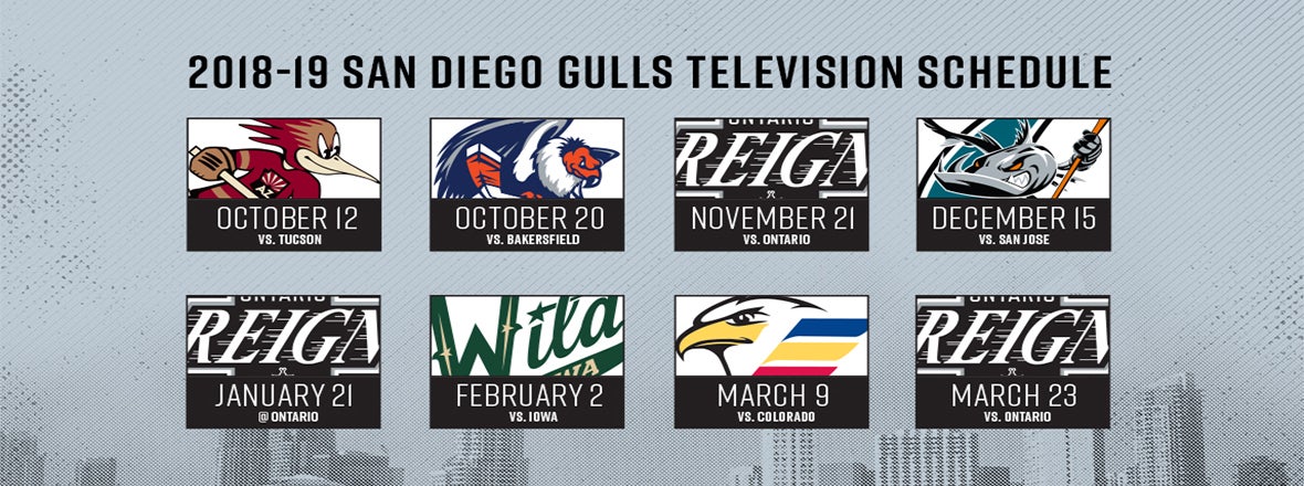 GULLS 2018-19 TV SCHEDULE